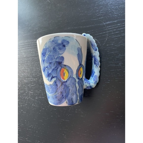 Homee 3D Coffee Mug Cup Ceramic Blue Octopus - Picture 1 of 5